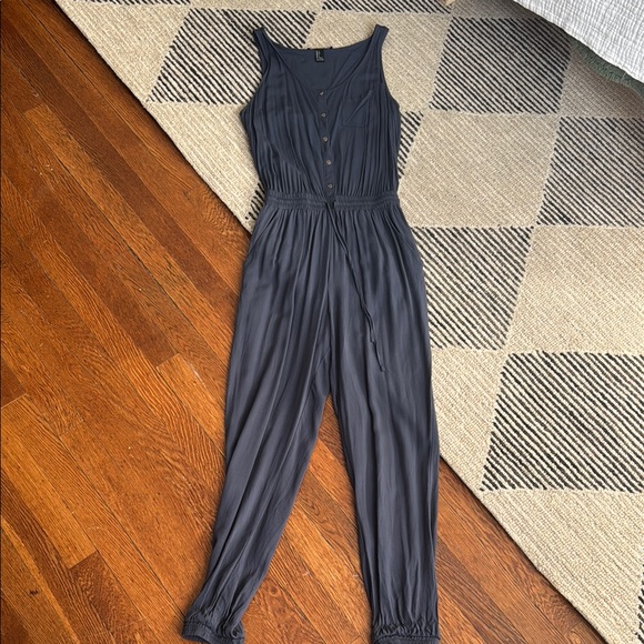 Forever 21 Pants - Women's Blue Sleeveless Relaxed Fit Jumpsuit